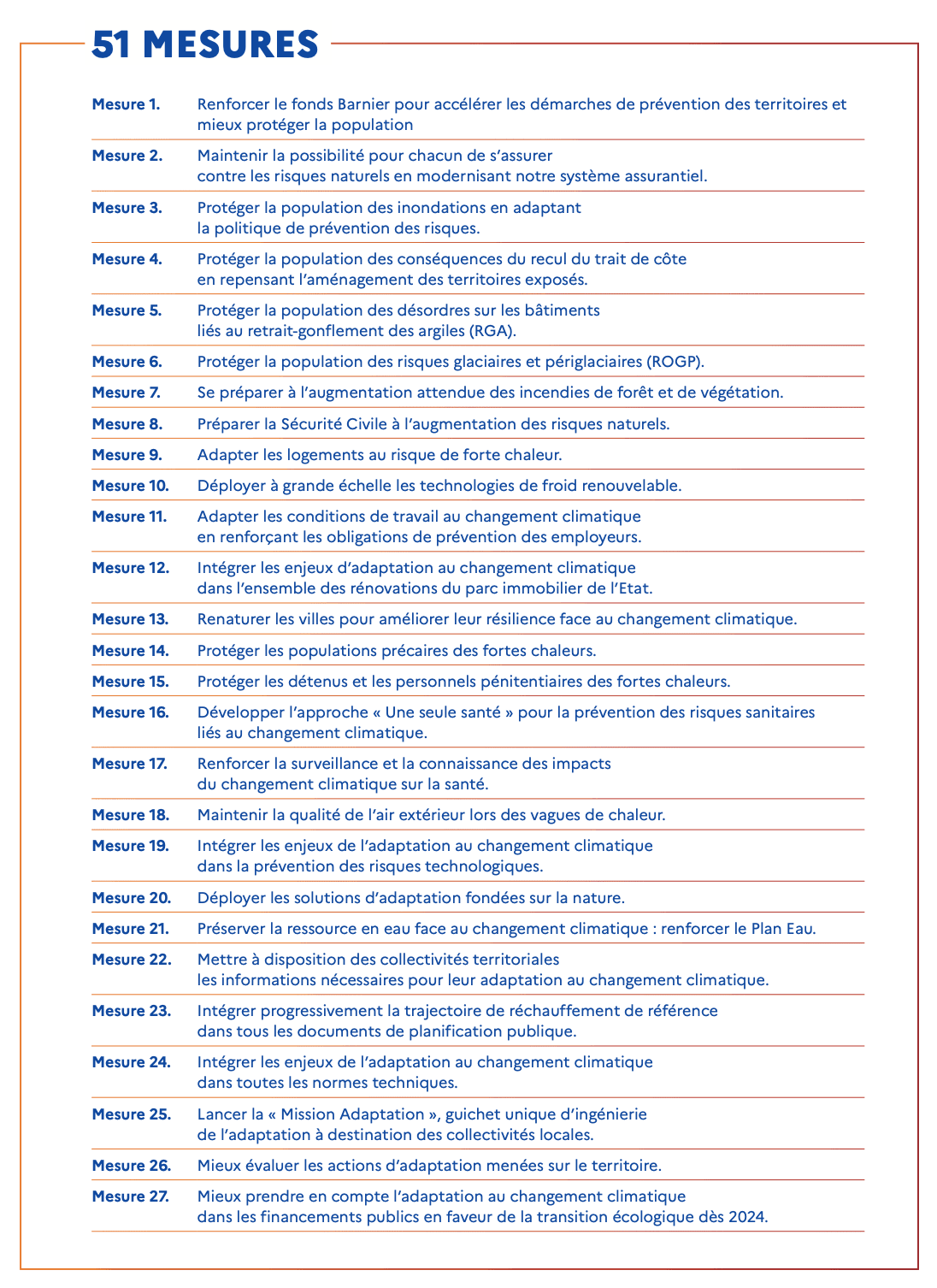 Mesures 1 à 27 de la TRACC